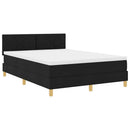 vidaXL LED Box Spring Ágy LED szalagokkal Fekete 160 x 200 cm szövet