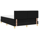 vidaXL LED Box Spring Ágy LED szalagokkal Fekete 160 x 200 cm szövet