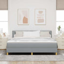 vidaXL LED Box Spring Ágy Világosszürke 180 x 200 cm szövet