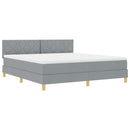 vidaXL LED Box Spring Ágy Világosszürke 180 x 200 cm szövet