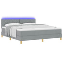 vidaXL LED Box Spring Ágy Világosszürke 180 x 200 cm szövet