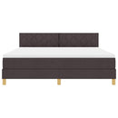 vidaXL LED Box Spring Ágy fejtámlával Sötét Barna 180 x 200 cm szövet