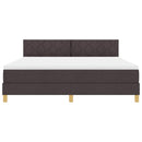 vidaXL Boxrugós ágy matracmal sötétbarna 180 x 200 cm szövet