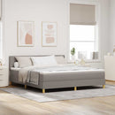 vidaXL LED Box Spring Ágy fejtámlával Tópszínű 180 x 200 cm szövet