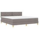 vidaXL LED Box Spring Ágy fejtámlával Tópszínű 180 x 200 cm szövet