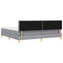 vidaXL Boxrugós ágy matracmal Világosszürke 200 x 200 cm szövet