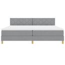 vidaXL Boxrugós ágy matracmal Világosszürke 200 x 200 cm szövet