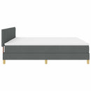 vidaXL LED Box Spring Ágy fejtámlával Sötétszürke 200 x 200 cm szövet