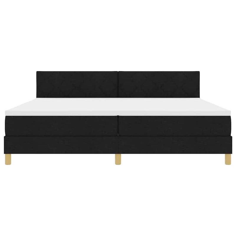 vidaXL Boxrugós ágy matracmal fejtámlával Fekete 200 x 200 cm szövet