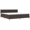 vidaXL LED Box Spring Ágy fejtámlával Sötét Barna 200 x 200 cm szövet