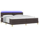 vidaXL LED Box Spring Ágy fejtámlával Sötét Barna 200 x 200 cm szövet