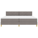 vidaXL Boxrugós ágy matracmal fejtámlával Tópszínű 200 x 200 cm szövet