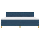 vidaXL Boxrugós ágy matracmal fejtámlával Kék 200 x 200 cm szövet