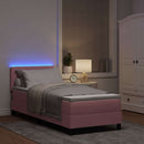vidaXL LED Box Spring Ágy fejtámlával Rózsaszín 80 x 200 cm Bársony