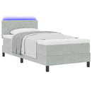 vidaXL LED Box Spring Ágy matracmal Világosszürke 90 x 190 cm Bársony