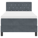 vidaXL LED Box Spring Ágy matracmal Sötétszürke 90 x 190 cm Bársony