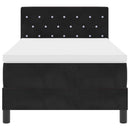 vidaXL LED Box Spring Ágy matracmal leddel Fekete 90 x 190 cm Bársony