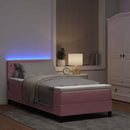 vidaXL LED Box Spring Ágy matracmal Rózsaszín 90 x 190 cm Bársony