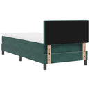 vidaXL LED Box Spring Ágy matracmal Sötétzöld 90 x 200 cm Bársony