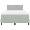 vidaXL Boxrugós ágy fejtámlával Világosszürke 120 x 190 cm Bársony