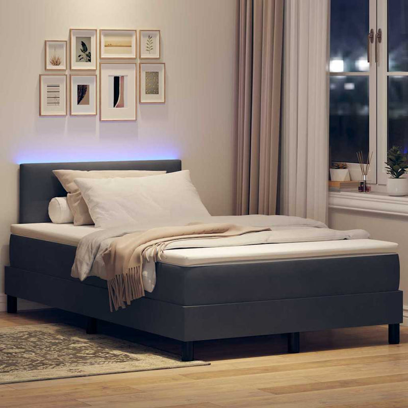 vidaXL Boxrugós ágy fejtámlával Sötétszürke 120 x 190 cm Bársony