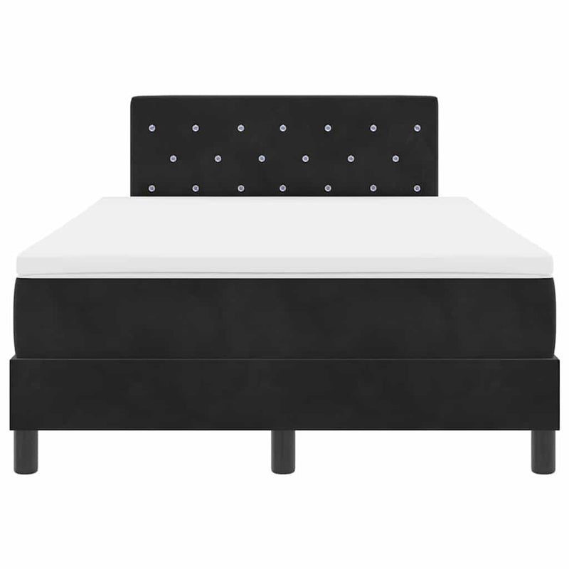vidaXL Boxrugós ágy fejtámlával Fekete 120 x 190 cm Bársony