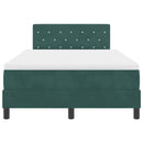 vidaXL Boxrugós ágy fejtámlával Sötétzöld 120 x 190 cm Bársony