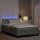 vidaXL LED Box Spring Ágy matracmal Világosszürke 120 x 200 cm Bársony