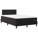 vidaXL LED Box Spring Ágy matracmal leddel Fekete 120 x 200 cm Bársony