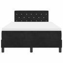 vidaXL LED Box Spring Ágy matracmal leddel Fekete 120 x 200 cm Bársony