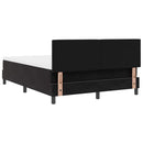 vidaXL LED Box Spring Ágy matracmal leddel Fekete 140 x 190 cm Bársony