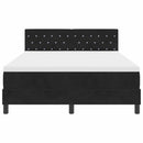 vidaXL Boxrugós ágy fejtámlával Fekete 140 x 200 cm Bársony