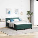 vidaXL LED Box Spring Ágy matracmal Sötétzöld 160 x 200 cm Bársony