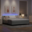 vidaXL LED Box Spring Ágy matracmal Világosszürke 180 x 200 cm Bársony