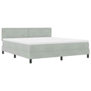 vidaXL LED Box Spring Ágy matracmal Világosszürke 180 x 200 cm Bársony