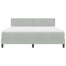 vidaXL LED Box Spring Ágy matracmal Világosszürke 180 x 200 cm Bársony