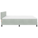 vidaXL LED Box Spring Ágy matracmal Világosszürke 180 x 200 cm Bársony