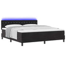 vidaXL LED Box Spring Ágy matracmal leddel Fekete 180 x 200 cm Bársony