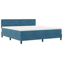 vidaXL LED Box Spring Ágy fejtámlával Sötét kék 180 x 200 cm Bársony