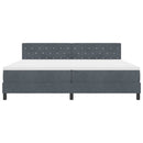 vidaXL LED Box Spring Ágy matracmal Sötétszürke 200 x 200 cm Bársony