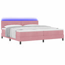 vidaXL LED Box Spring Ágy matracmal Rózsaszín 200 x 200 cm Bársony