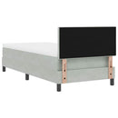 vidaXL LED Box Spring Ágy Világosszürke 80 x 200 cm Bársony