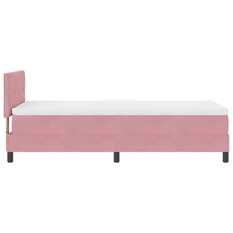vidaXL Boxrugós ágy fejtámlával Rózsaszín 80 x 200 cm Bársony