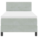 vidaXL Boxrugós ágy fejtámlával Világosszürke 90 x 200 cm Bársony