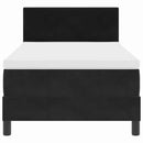 vidaXL LED Box Spring Ágy matracmal Fekete 90 x 200 cm Bársony