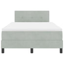 vidaXL Boxrugós ágy fejtámlával Világosszürke 120 x 190 cm Bársony