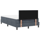 vidaXL LED Box Spring Ágy matracmal Sötétszürke 120 x 190 cm Bársony