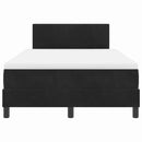 vidaXL LED Box Spring Ágy matracmal Fekete 120 x 190 cm Bársony