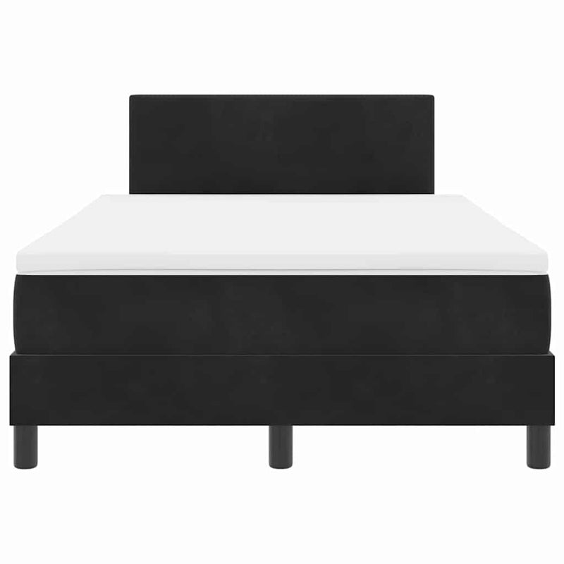 vidaXL Boxrugós ágy fejtámlával Fekete 120 x 190 cm Bársony