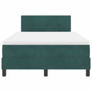 vidaXL Boxrugós ágy fejtámlával Sötétzöld 120 x 190 cm Bársony